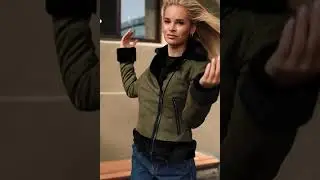 Кожаная женская дубленка-авиатор S M  L XL