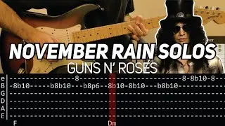 Guns N' Roses - November Rain solos (Guitar lesson with TAB)