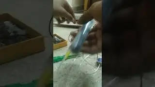 Project with air pump motor air solenoid and syringe