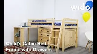 Wido Child's Natural Cabin Bed Product Video (CBEDN)