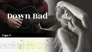 Down Bad - Taylor Swift - Fingerstyle Guitar TAB Chords