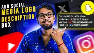 How To Add YouTube Logo Link In Description Box | Description Me Instagram logo Kaise Dale