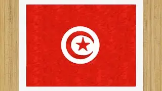 Tunisia Flag Drawing - How to Draw the Flag of Tunisia - How to Draw Tunisia Flag 🇹🇳 رسم علم تونس