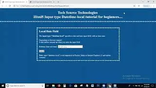 Html5 Input type datetime-local | Input type = 