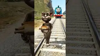 GTA V: MIAW MIAW CAT SAVING CAT FROM THOMAS THE TRAIN 