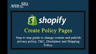 How to add Privacy Policy, Term and Condition, Refund Policy and Shipping Policy Page in Shopify