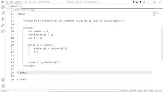 How to Find the Factorial of a Number Using While Loop in Javascript | Learn with Sazzad