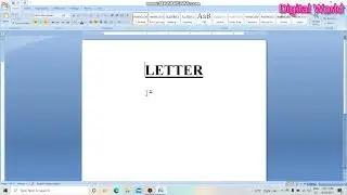 How to learn Microsoft Word basic technics 2007. Complete tutorial for letter write (Part-1)