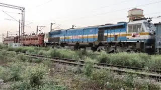 Three Locomotives With a Freight Train | Twins WAG-5 + WDP-4D hauling a BOXNHL Freight Train