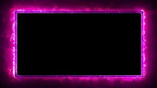 Glowing frame black screen | Neon light border | Frame template video background