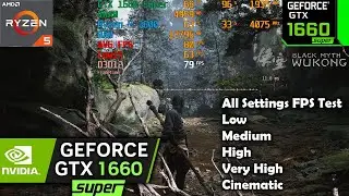 Black Myth Wukong GTX 1660 SUPER 1080p All Settings + FSR3 Frame Gen