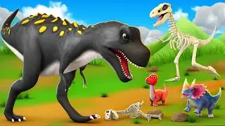 Evil T Rex Attacks Tiny Dinosaurs - Pterosaur Rescue Mission | Jurassic World Battle