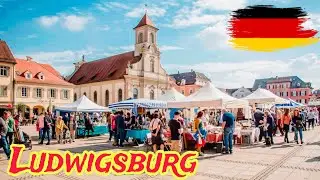 Ludwigsburg City Germany 🇩🇪 Walking tour, 4k video