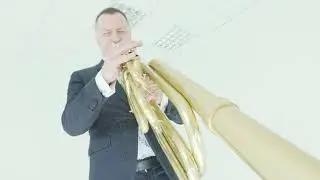 Vairis Nartiss Plays 'Chicken' and 'Crazy Frog' on World's Only Subcontrabass Trumpet!