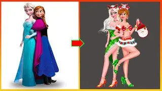 Frozen: Elsa Anna Glow Up In Noel - Disney Princesses Transformation