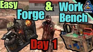 7 days to die 1.0 guide how to get Work bench and Forge day 1!