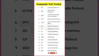 Computer Full Forms -3 #shots