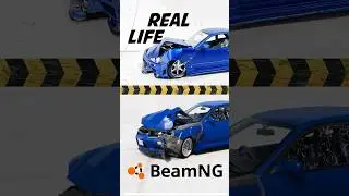 Разбил машинку в реале и сравнил повреждения с BeamNG Drive #shorts