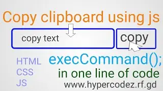 how to copy clipboard in html css js | how to make text copy button in html css js #hypercodez #html