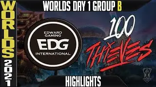 EDG vs 100 Highlights | Worlds 2021 Day 1 Group B | Edward Gaming vs Hundred Thieves