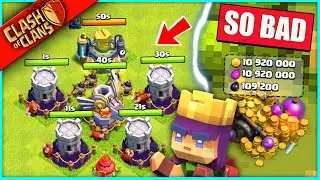 LOGGING BACK INTO MY WORST CLASH BASE.......... "RUSHED TO MAX IS DONE."