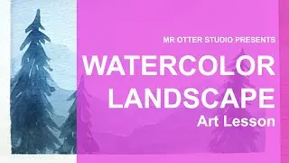 Watercolor Landscape Lesson for Kids