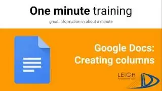 One minute training: Creating columns in Google Docs