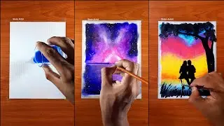 Drawing Videos | Scenery Drawing with Oil Pastel And Poster Color | Shorts drawing | State Artist