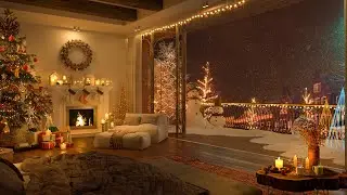 🎄 Christmas Songs 2024 in Cozy Bedroom Ambience 🔥 Slow Jazz Music & Fireplace Sounds to Sleep, Chill