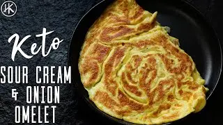 Sour cream and onion omelet (ONLY 3 INGREDIENTS) - Easy Keto Recipe