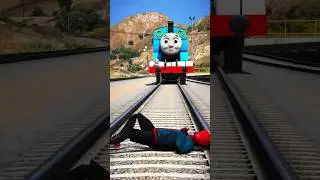 GTA V: SPIDER GWEN SAVING MILES MORALES FROM THOMAS THE TRAIN 