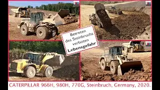 CATERPILLAR 966H & 980H, 770G, Steinbruch / Quarry, Germany, 2020.