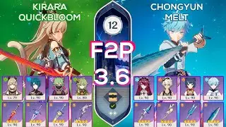 [F2P] Spiral Abyss 3.6 / 3.7 Kirara QuickBloom & Chongyun Melt I Floor 12 9 stars Genshin Impact