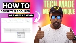 How to delete table column in wps office writer | delete a column in wps office writer