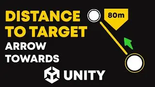 Distance to Target in Unity with Arrow Pointing Towards Target Direction