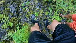 Jumping off Punchbowl Falls, Oregon