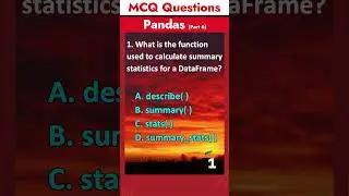 Part 6 - Pandas MCQ Questions | Data Science MCQ Questions | Interview Questions | Python Library