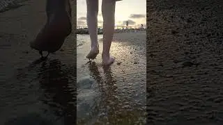 free stock footage clip of walking on the beach during sunset
