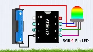 4 Pin RGB LED Chaser Using ATtiny85 MIcrocontroller