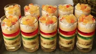 Custard Trifle in a glass 😍 Recipe By Chef Hafsa | Dessert in glass Ep1