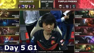 GAM vs FPX | Day 5 S9 LoL Worlds 2019 Group Stage | GAM Esports vs FunPlus Phoenix