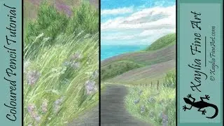 Tutorial: How to draw grass using coloured pencils and titanium white powder