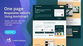 One page full responsive website Design using HTML , CSS , Bootstrap v5 | Full Detail | Hindi , Urdu