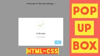 POP UP MESSAGE BOX HTML || Alert Message Box HTML || Design with Latest Animation|| JavaScript