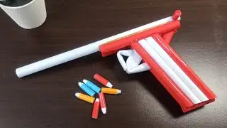 Paper Gun with trigger that Shoots paper bullet. DIY how to