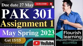 PAK301 Assignment 1 Solution 2023 /PAK301 Assignment 1 2023 /PAK301 Assignment Solution Spring 2023