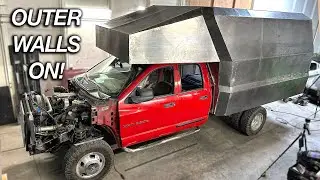 Building The Worlds Craziest Overlanding Camper Truck - Sheeting The Walls