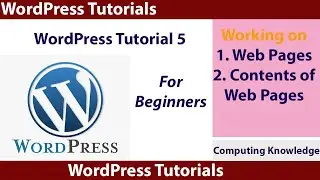 How to edit the web pages and how to add the contents of web page || WordPress - 05 for beginners