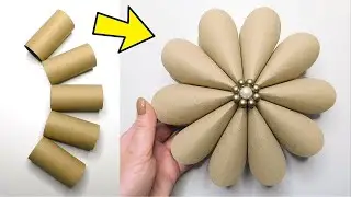 You Won't Believe How Easy I Did It! Big Paper Flower DIY 🌸 Toilet Paper Roll Recycling Craft Idea