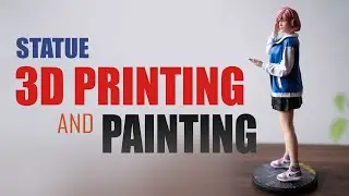 3D Printing and painting a statue of a woman walking on the sidewalk